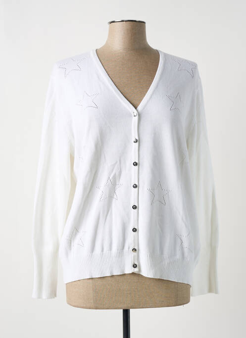Gilet manches longues blanc MARBLE pour femme