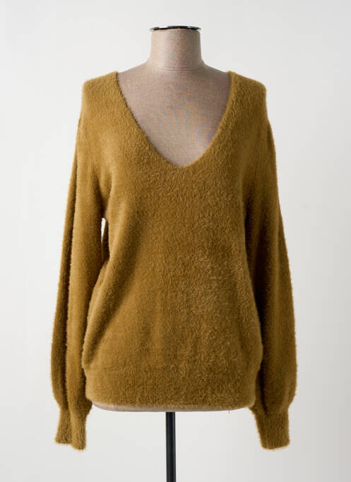 Pull col v manches longues marron GARCIA femme