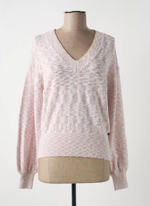 Pull col v manches longues rose GARCIA femme