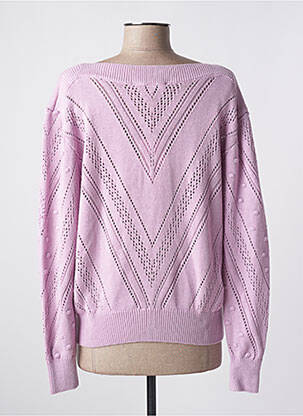 Pull col bateau manches longues violet GARCIA femme