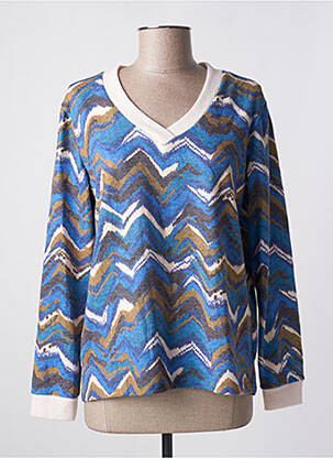 Pull col v manches longues bleu TINTA STYLE femme