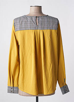 Blouse poignets boutonnés avec fente manches longues jaune SMASH WEAR femme