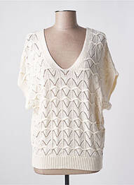 Pull stretch manches courtes beige GARCIA femme