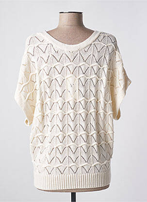 Pull col v manches courtes beige GARCIA femme
