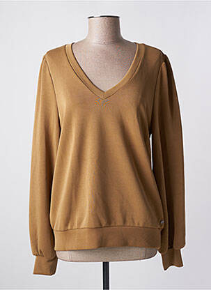 Sweat-shirt stretch manches longues marron GARCIA femme