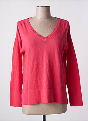 Pull col v manches longues rose AGATHE & LOUISE femme