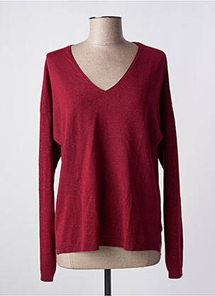 Pull coupe droite manches longues rouge EVA KAYAN femme