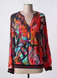 Blouse imprimé fantaisie manches longues orange DOLCEZZA femme