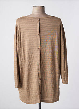 T-shirt manches 3/4 manches 3/4 marron TOM TAILOR femme