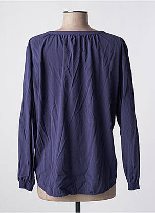 Blouse tissage popeline manches 3/4 bleu TOM TAILOR femme