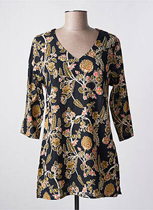 Tunique manches longues tissage crêpe noir LA FIANCÉE femme