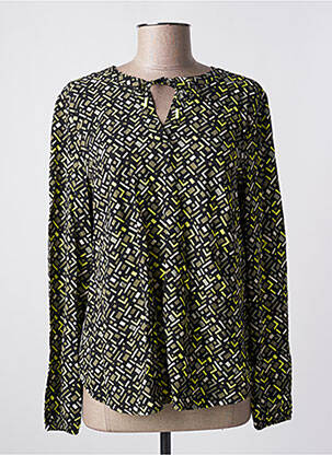 Blouse tissage popeline manches longues vert CECIL femme