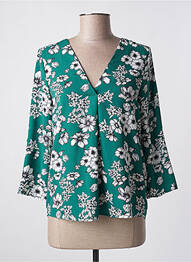 Blouse imprimé fleurs manches 3/4 vert TIFFOSI femme