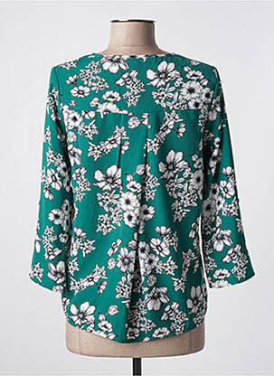 Blouse tissage popeline manches 3/4 vert TIFFOSI femme