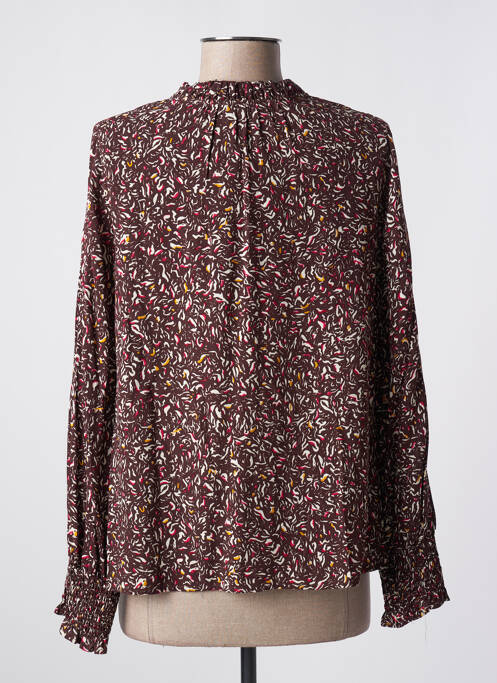 Blouse manches longues manches longues marron SURKANA femme