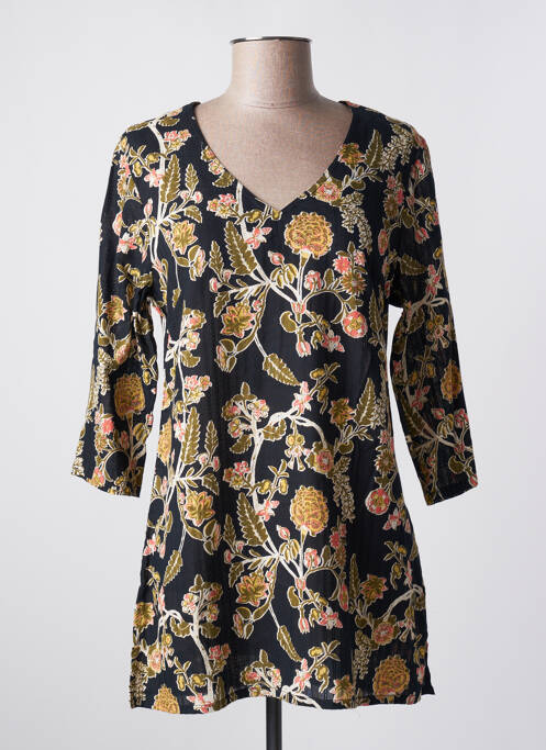 Tunique manches longues tissage crêpe noir LA FIANCÉE femme
