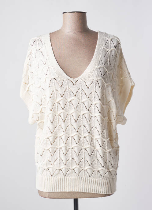 Pull col v manches courtes beige GARCIA femme