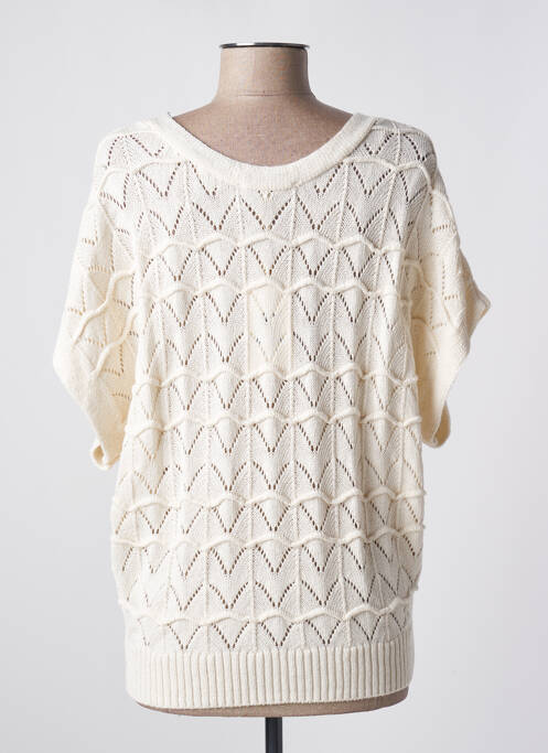 Pull col v manches courtes beige GARCIA femme