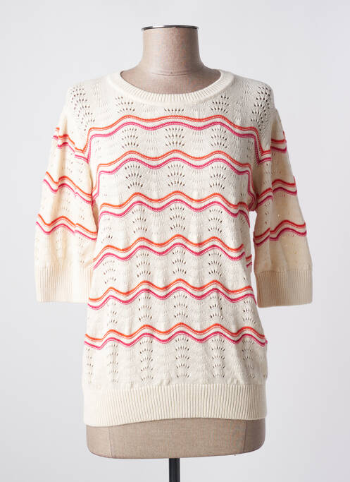 Pull stretch manches courtes beige GARCIA femme