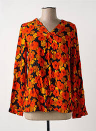 Blouse imprimé fleurs manches longues orange AGATHE & LOUISE femme