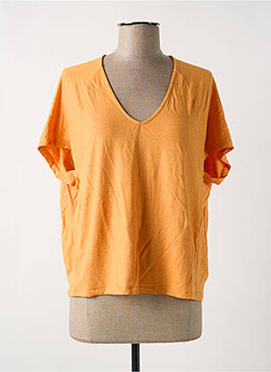 T-shirt coupe droite manches courtes orange EVA KAYAN femme