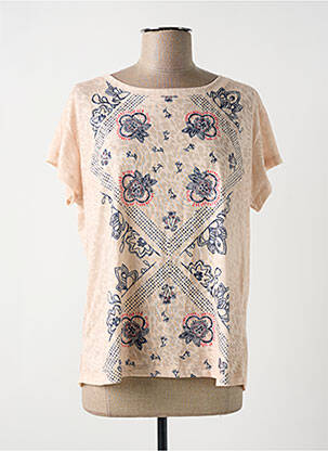 T-shirt stretch manches courtes beige LOLA ESPELETA femme