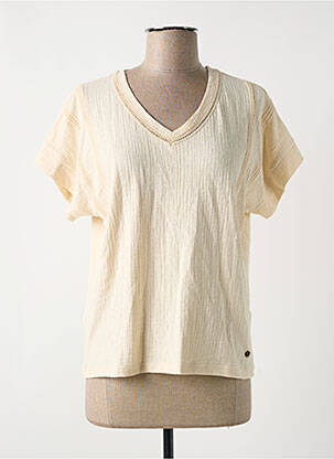Blouse manches courtes manches courtes beige GARCIA femme