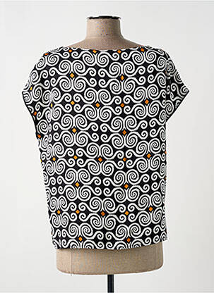 Top coupe fluide manches courtes noir SURKANA femme