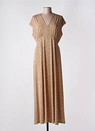 Robe longue imprimé fantaisie manches courtes orange ANDAM femme