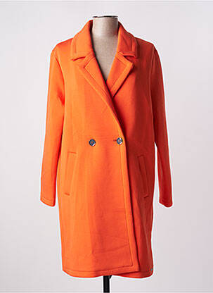 Manteau long coupe droite sans capuche orange RINO & PELLE femme