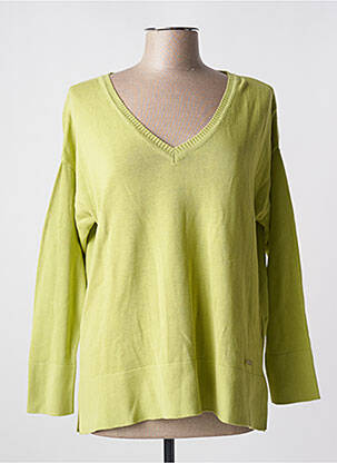 Pull coupe droite manches longues vert AGATHE & LOUISE femme