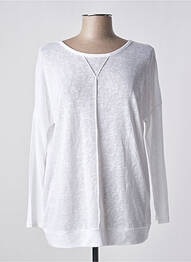 Pull tissage chiné manches longues blanc MARBLE femme