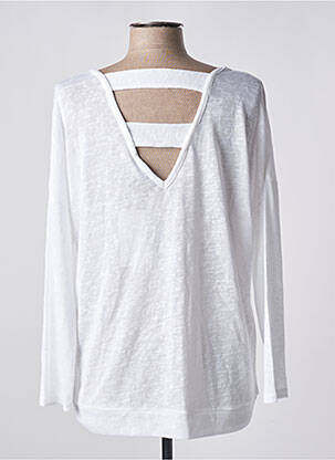 Pull tissage chiné manches longues blanc MARBLE femme