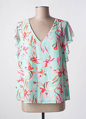 Blouse légère et transparente manches courtes vert GAUDI femme