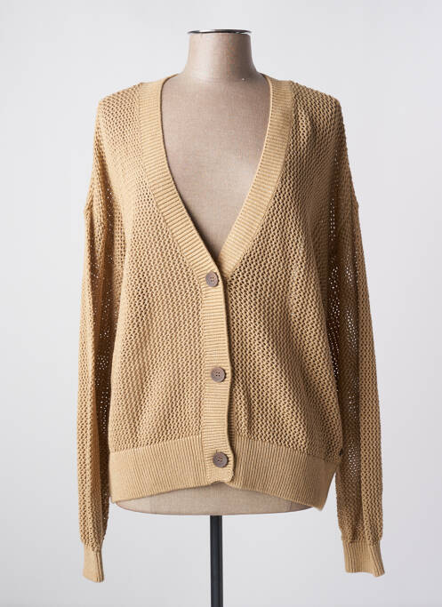 Gilet manches longues resserrée sur le bas beige GARCIA femme