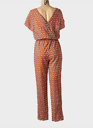 Combi-pantalon fermeture boutonnée sur le devant manches courtes marron COTON DU MONDE femme