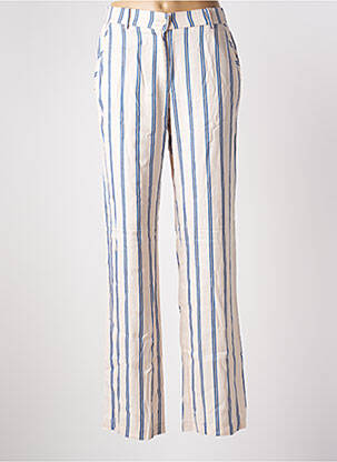 Pantalon droit taille haute taille haute beige ANDAM femme