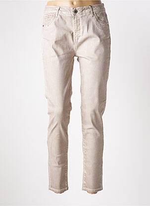 Pantalon 7/8 stretch taille normale beige EVA KAYAN femme