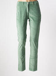Pantalon chino fermeture zippée sous rabat boutonné taille normale vert COUTURIST femme
