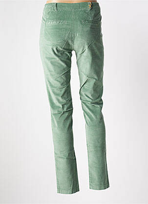 Pantalon chino fermeture zippée sous rabat boutonné taille normale vert COUTURIST femme