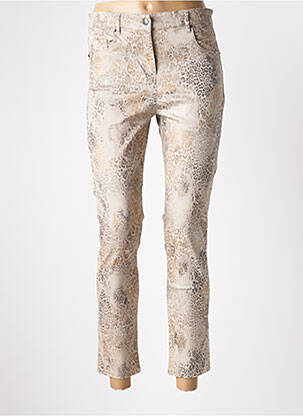 Pantalon 7/8 taille haute taille haute beige FRED SABATIER femme