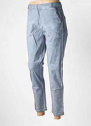 Pantalon 7/8 stretch taille normale bleu FRED SABATIER femme