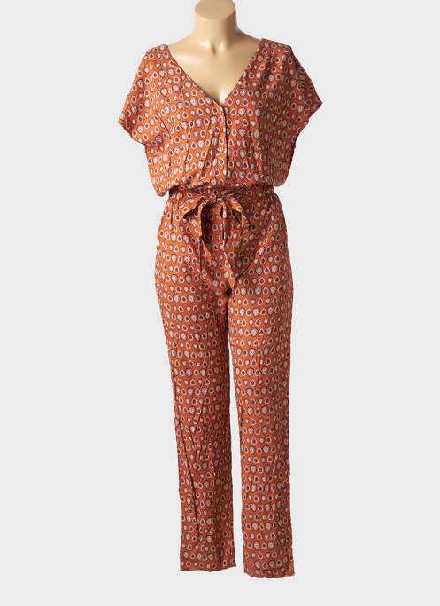 Combi-pantalon poches manches courtes marron COTON DU MONDE femme