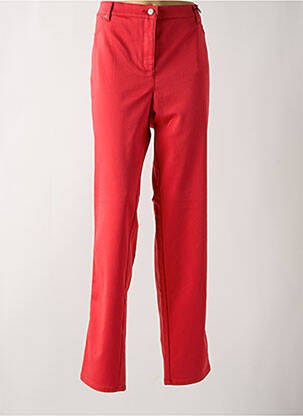 Pantalon slim tissage popeline taille normale rouge TONI femme