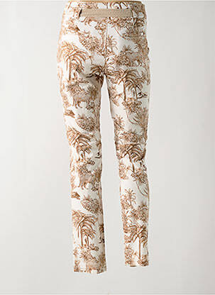 Pantalon slim tissage popeline taille normale beige ANDAM femme