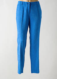 Pantalon chino fermeture zippée sous rabat boutonné taille haute bleu BARILOCHE femme