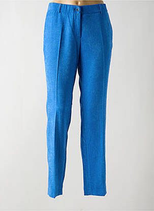 Pantalon chino fermeture zippée sous rabat boutonné taille haute bleu BARILOCHE femme