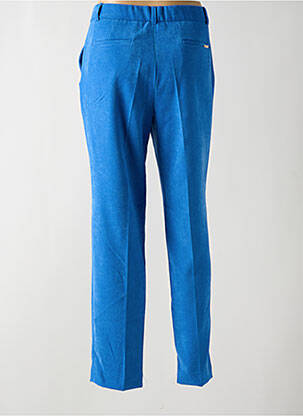 Pantalon chino fermeture zippée sous rabat boutonné taille haute bleu BARILOCHE femme