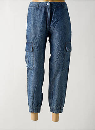 Pantalon cargo taille haute taille haute bleu ANDAM femme