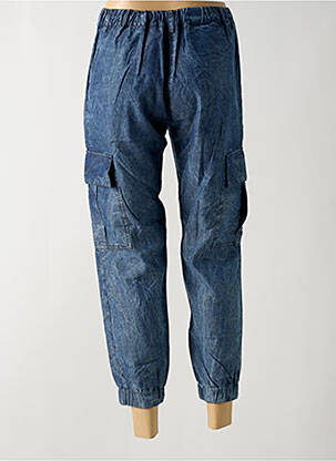 Pantalon cargo tissage popeline taille haute bleu ANDAM femme